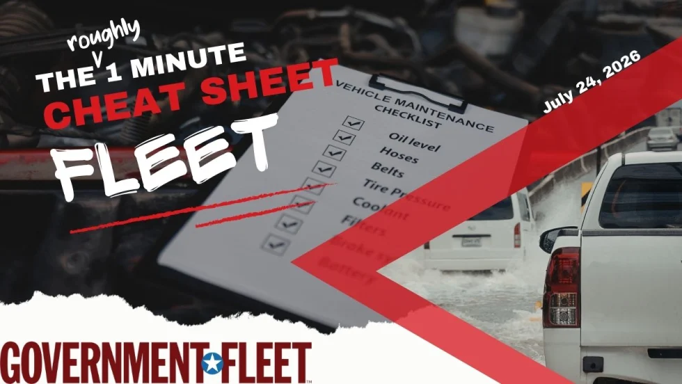 A cheat sheet thumbnail with images of a checklist and truck in flood.