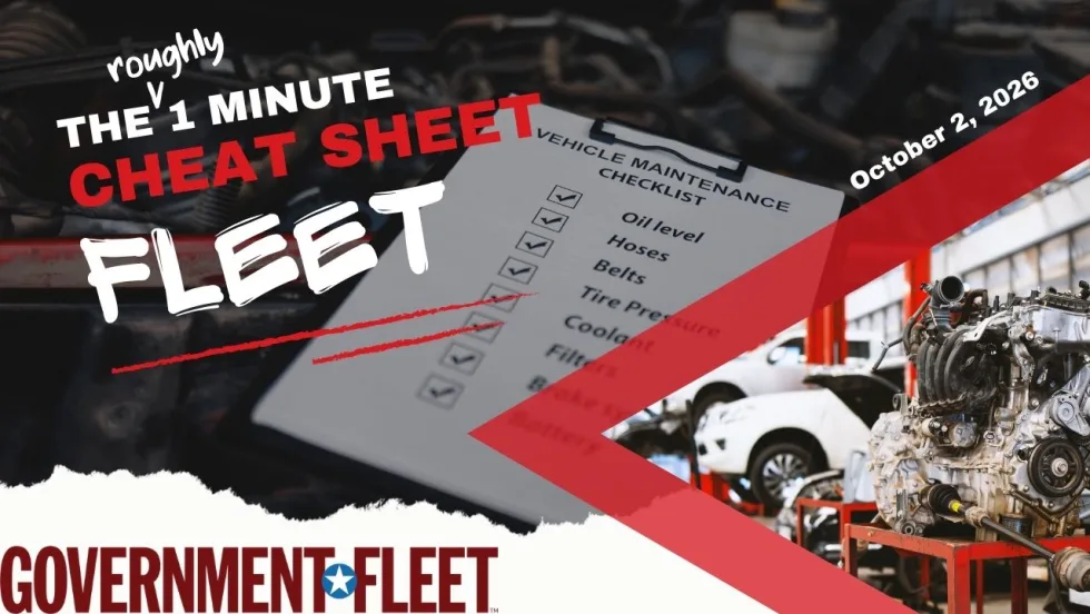 A graphic of an auto shop and cheat sheet text.