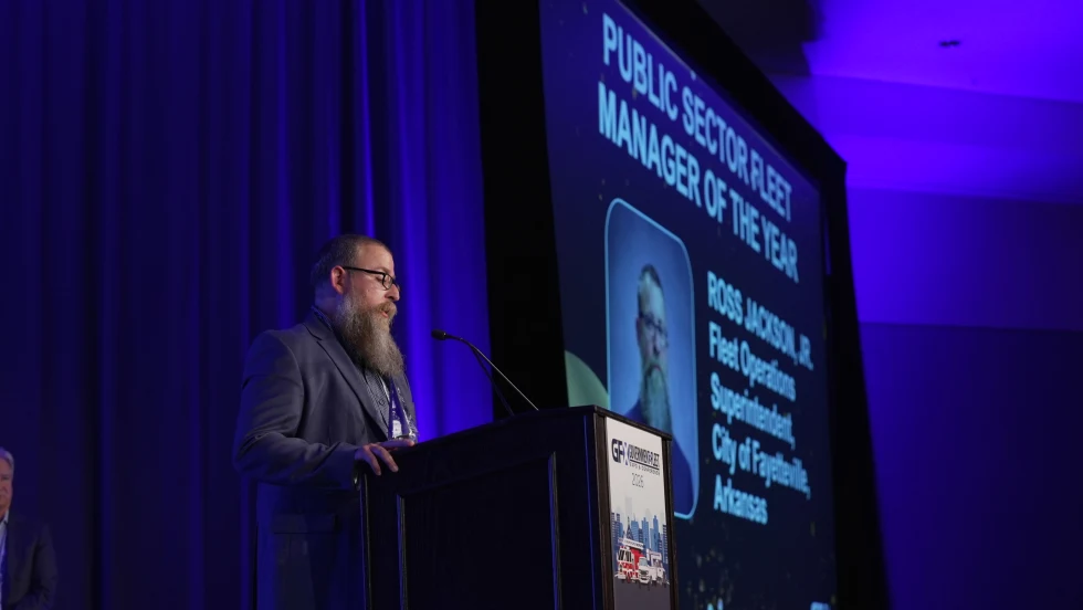 Ross Jackson Jr winning public sector fleet manager of the year