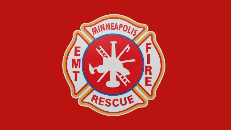 A graphic of a fire department logo.
