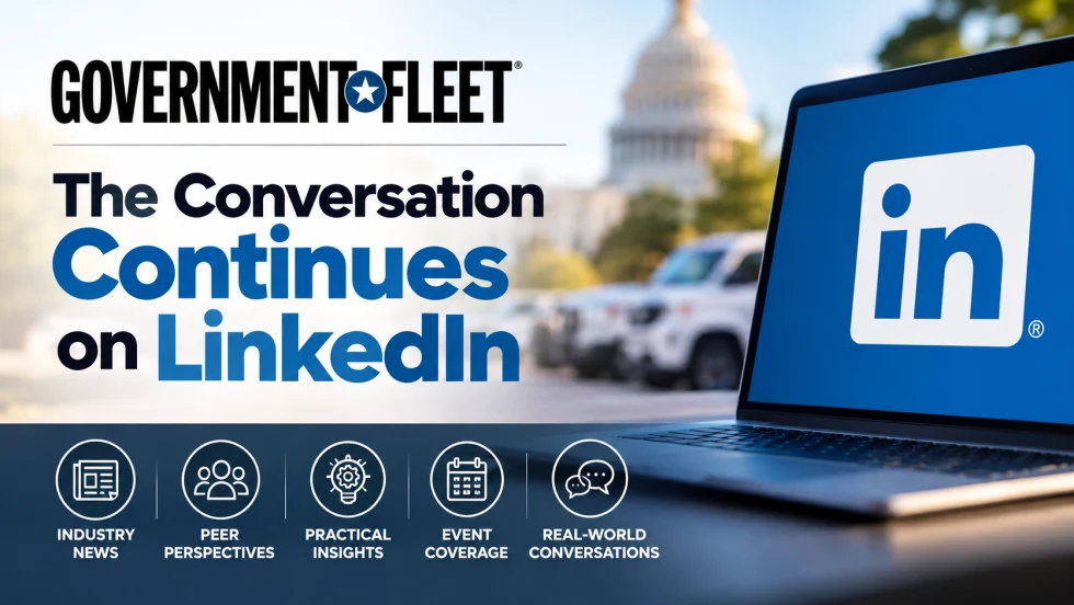 linkedin logo on a computer driving people towards LinkedIn for Government Fleet