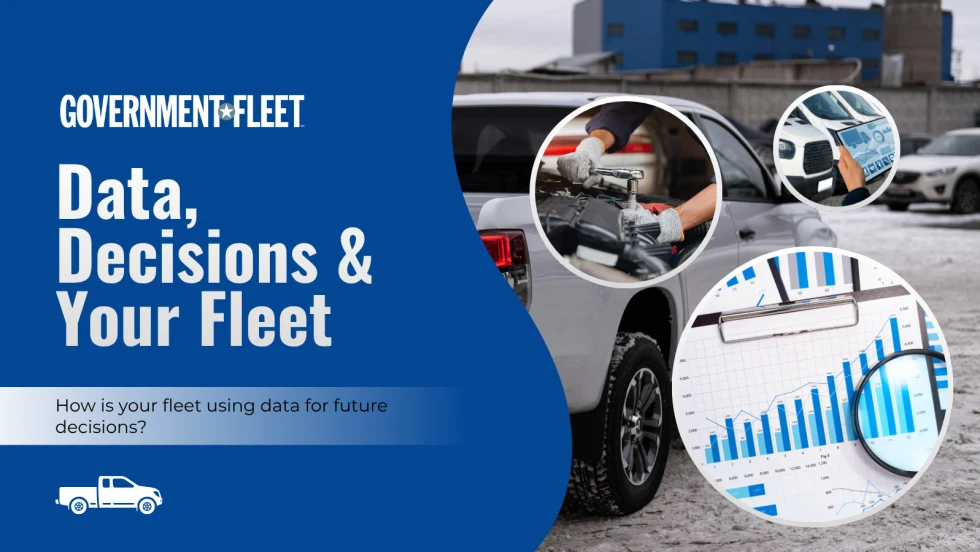 A graphic showing fleet data and fleet vehicles. 