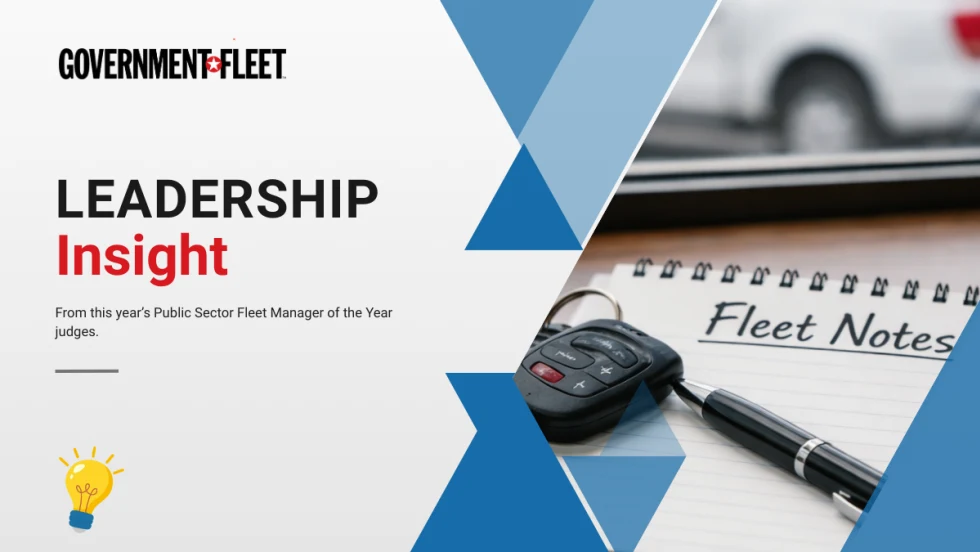 Fleet manager of the year with text 'Leadership Insight.'
