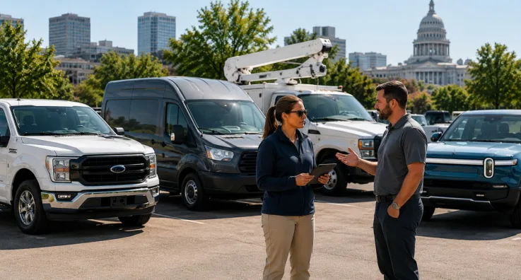 Fleet consultation on car lot