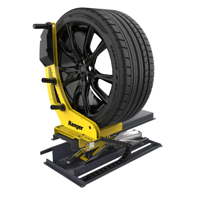 Ranger RWL175 pneumatic wheel lift designed to help technicians safely lift and position heavy wheel and tire assemblies during balancing service.