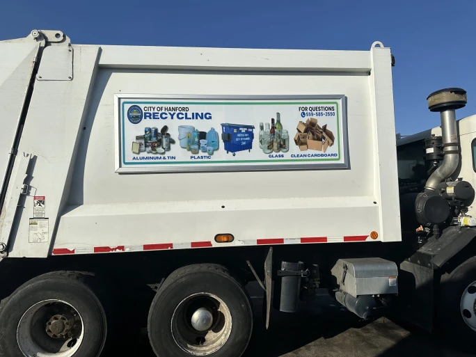 A refuse truck.