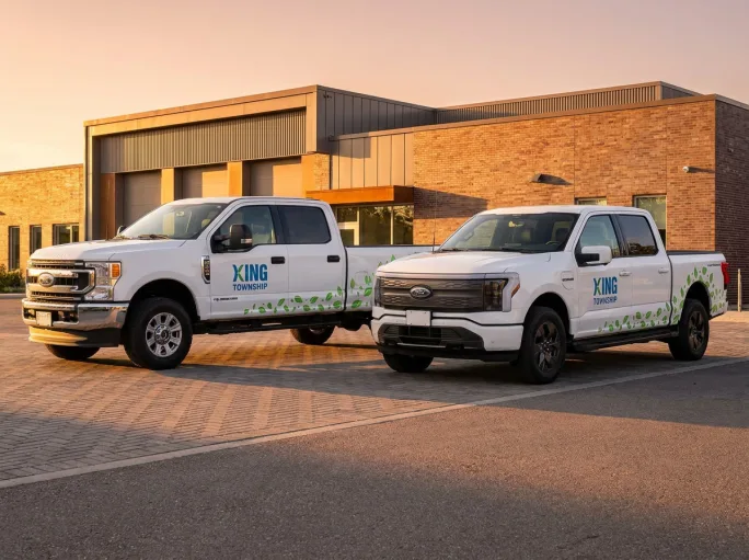 Two King Township vehicles in a parking lot.