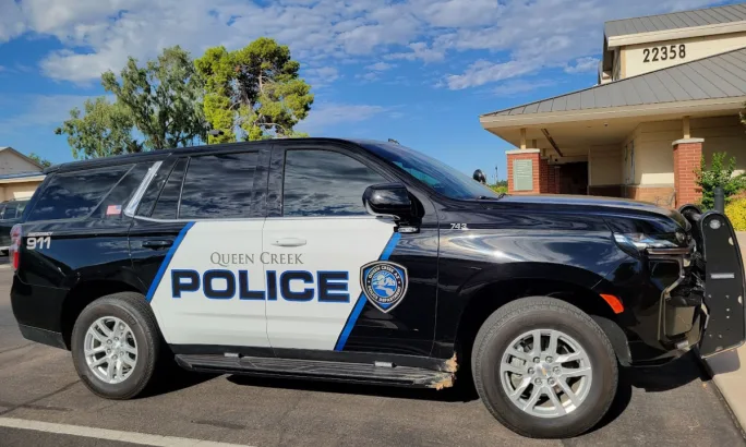 A Queen Creek police vehicle.