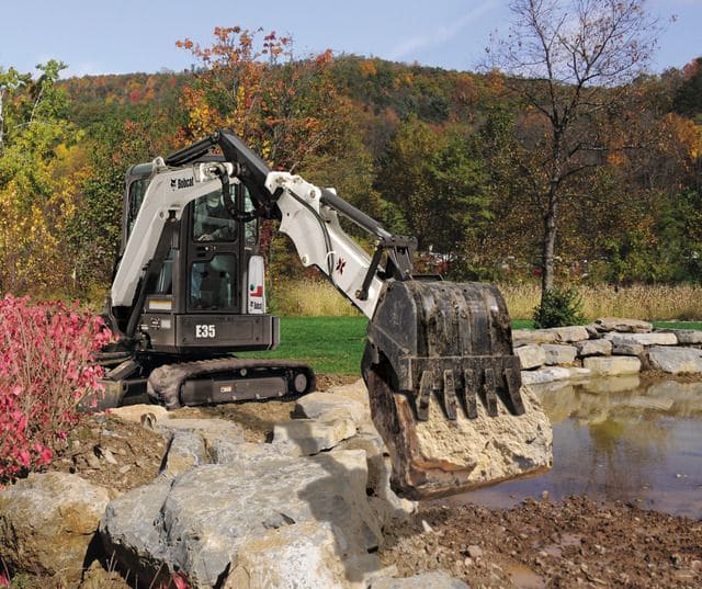 Extendable Arm Option on Compact Excavators