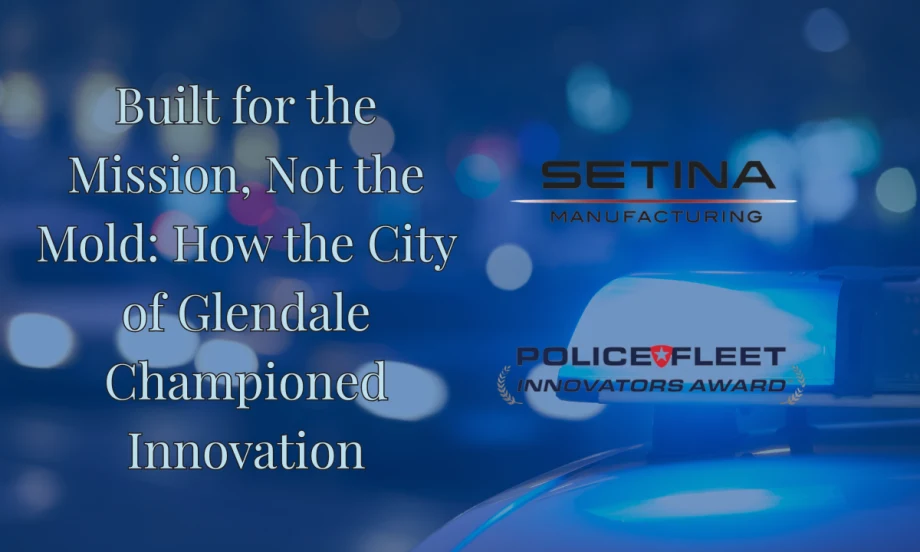 Built for the Mission, Not the Mold: How the City of Glendale Championed Innovation text over a picture of police lights