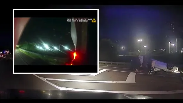 GA Officers, Good Samaritans Lift Crashed Car Off of Teen