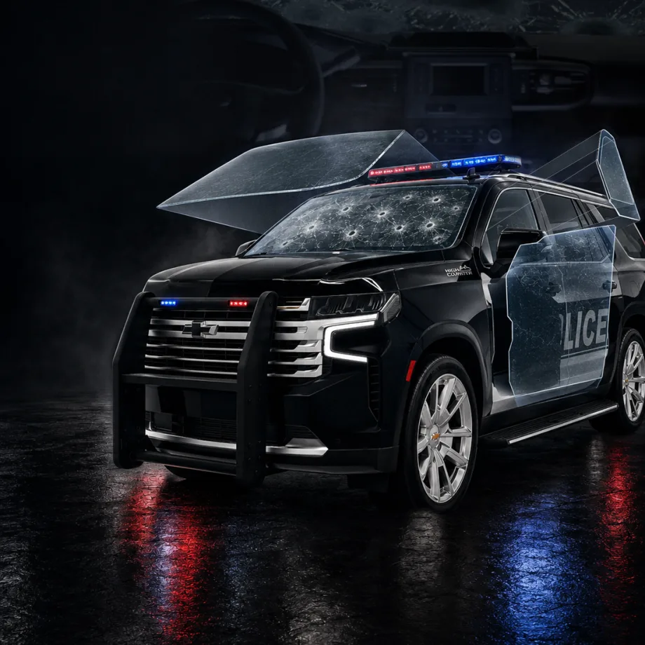 SUV with ballistic glass