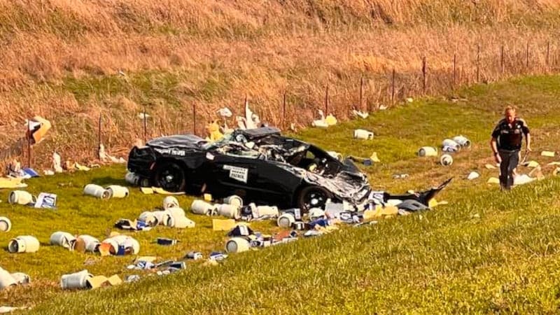 Semi Strikes OK Trooper’s Car and a Fire Truck