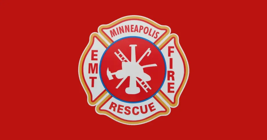 A graphic of a fire department logo.