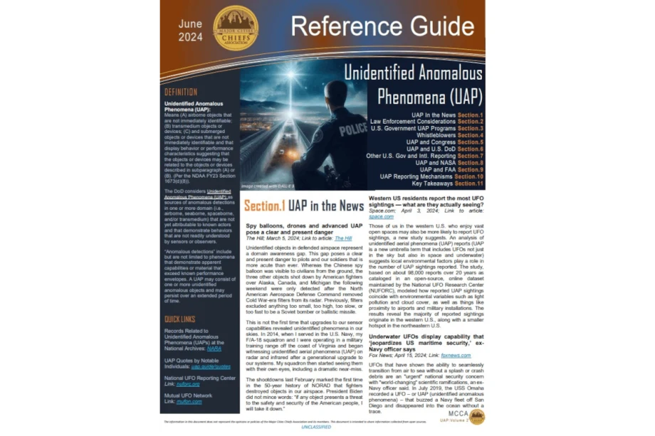 UFO Response Guide Issued by Major City Chiefs