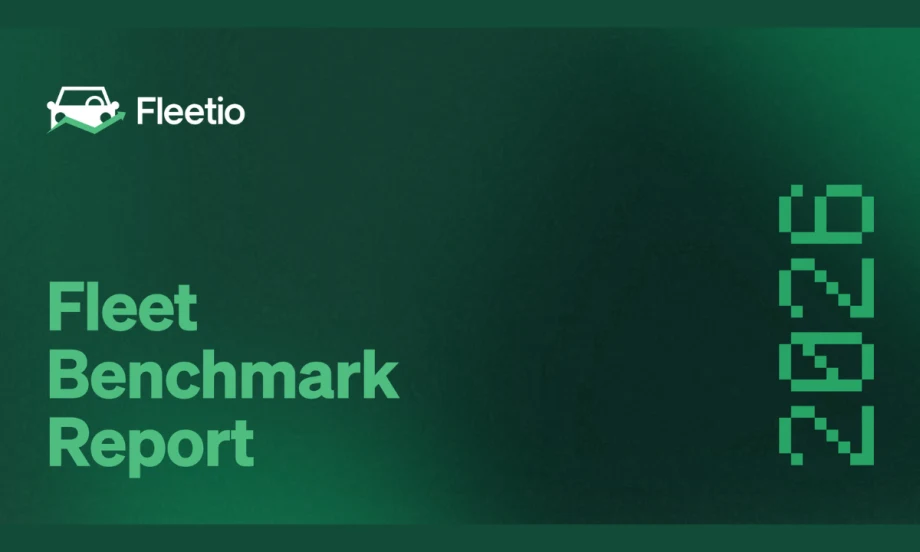 Cover graphic for the 2026 Fleet Benchmark Report with Fleetio logo and green gradient background displaying the year 2026.