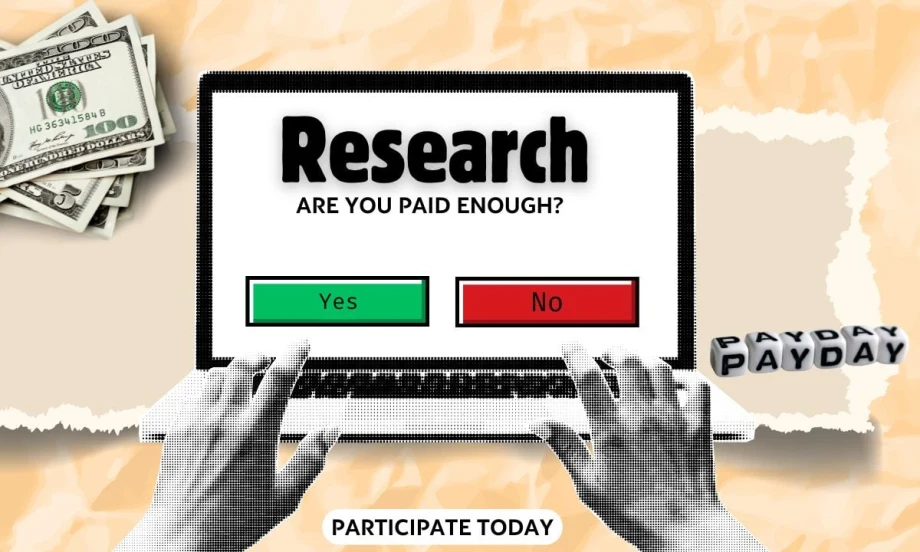 person at laptop taking survey.