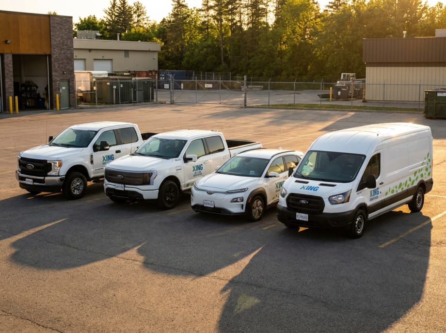 An image of a row of township vehicles.