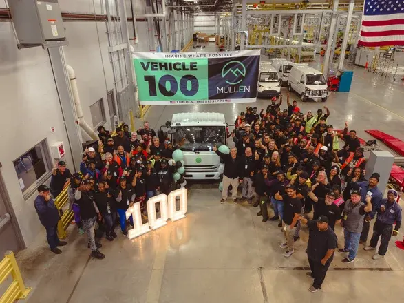 100th Mullen THREE EV Truck Rolls off Assembly Line