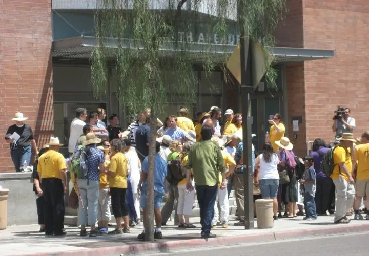 Officers, Protesters Voice Opinions on SB 1070 in Phoenix