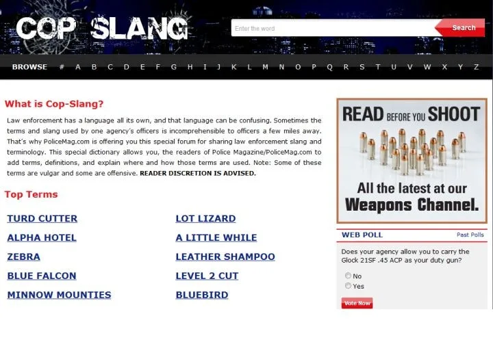 Cop Slang: Our Favorite Terms From You