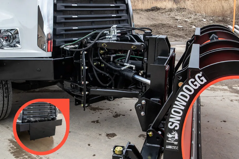 SnowDogg Parallel Lift Plow with DIN Plate Hitch Mount for Municipal Applications