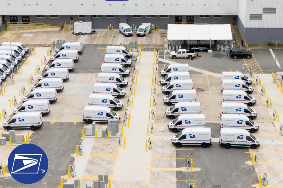 USPS Debuts first Postal EV Charging Stations, Electric Delivery Vehicles