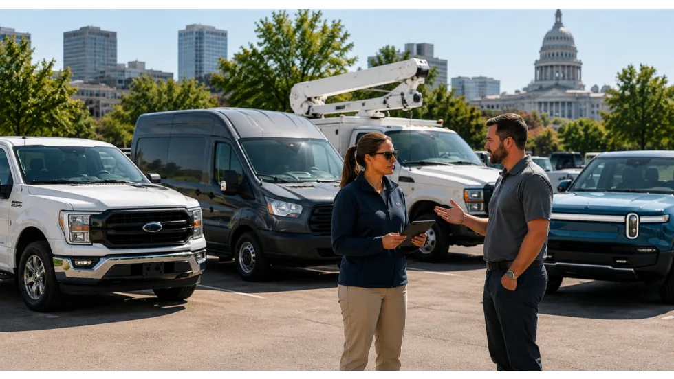 Fleet consultation on car lot